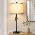 Black Single Table Lamp for Living Room Bedroom 22 to 30" Adjustable Height