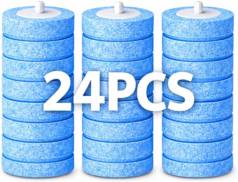 Count Disposable Toilet Brush Heads, Toilet Bowl Wand Refills, Replacement Heads for Toilet and Bathroom Cleaning, Not Compatible with Electric Toilet Brushes(24PCS)