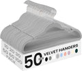SONGMICS Velvet Hangers 50 Pack, Non-Slip Clothes Hangers, Dove Gray