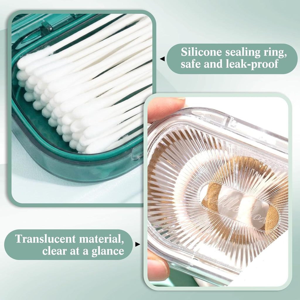 Kigley 6 Pcs Travel Swab Container with Lid,6 Colors, 3.9 X 2.76 Inch