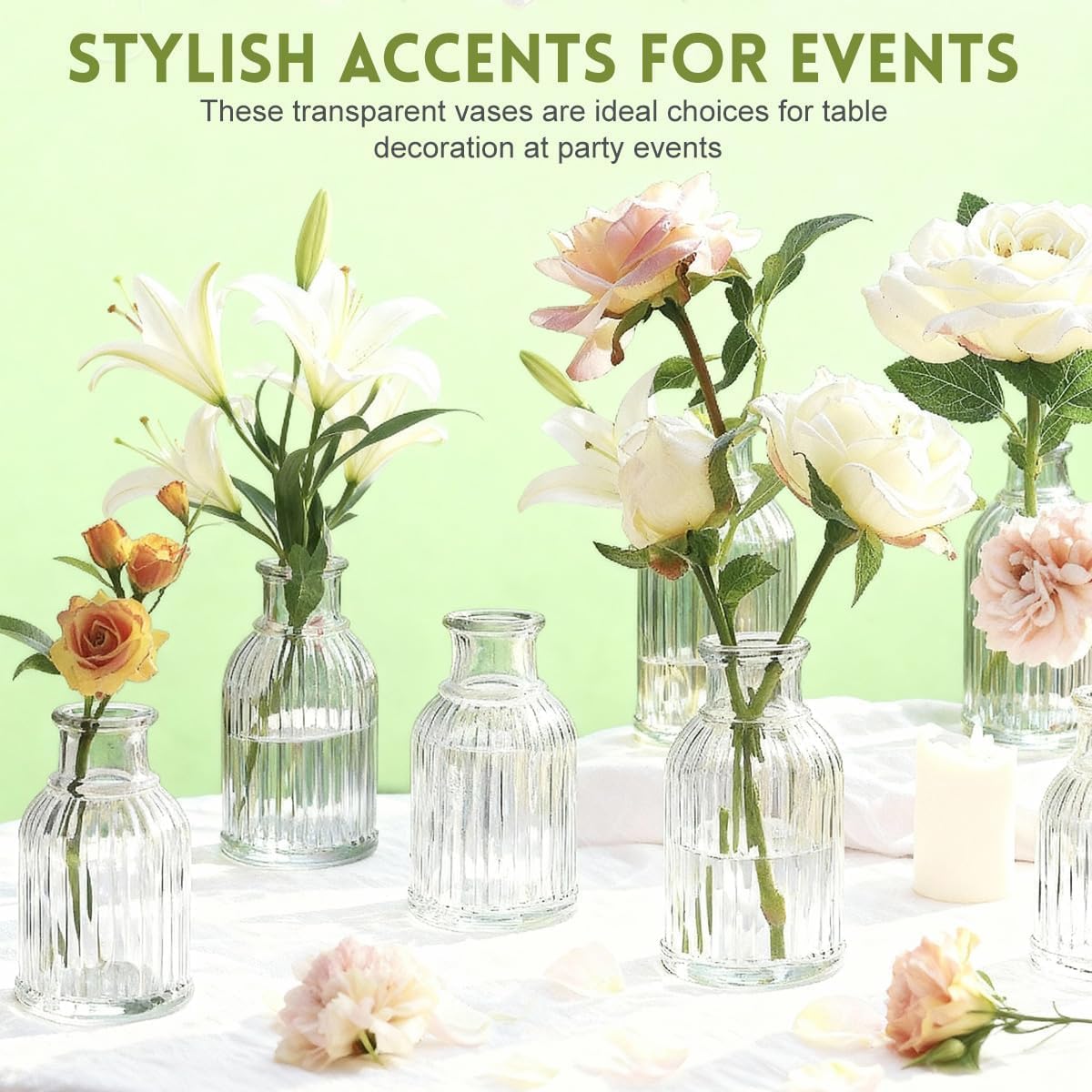 Glass Diffuser Bottles 2.9 High 40ml 1.35 Fl Oz Round Aroma Bottles Diffusers Vase Fragrance Accessories Use for DIY Replacement Reed Diffuser Sets Craft Projects Wedding Party