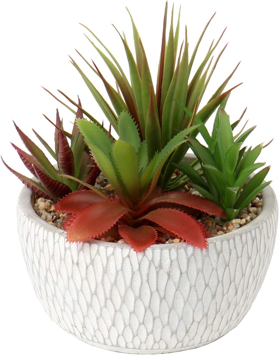 Briful Small Fake Plants Assorted Faux Succulents in Pots Realistic Succulents Plants Artificial with Cement Pots for Home Table Office Desk Bathroom Shelf Living Room Decor