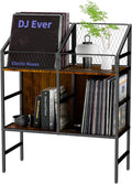 EYOCAL Vinyl Record Holder Storage Rack,200 LP Wooden Record Display Table for Albums Books Magazines Files for Living Room Bedroom