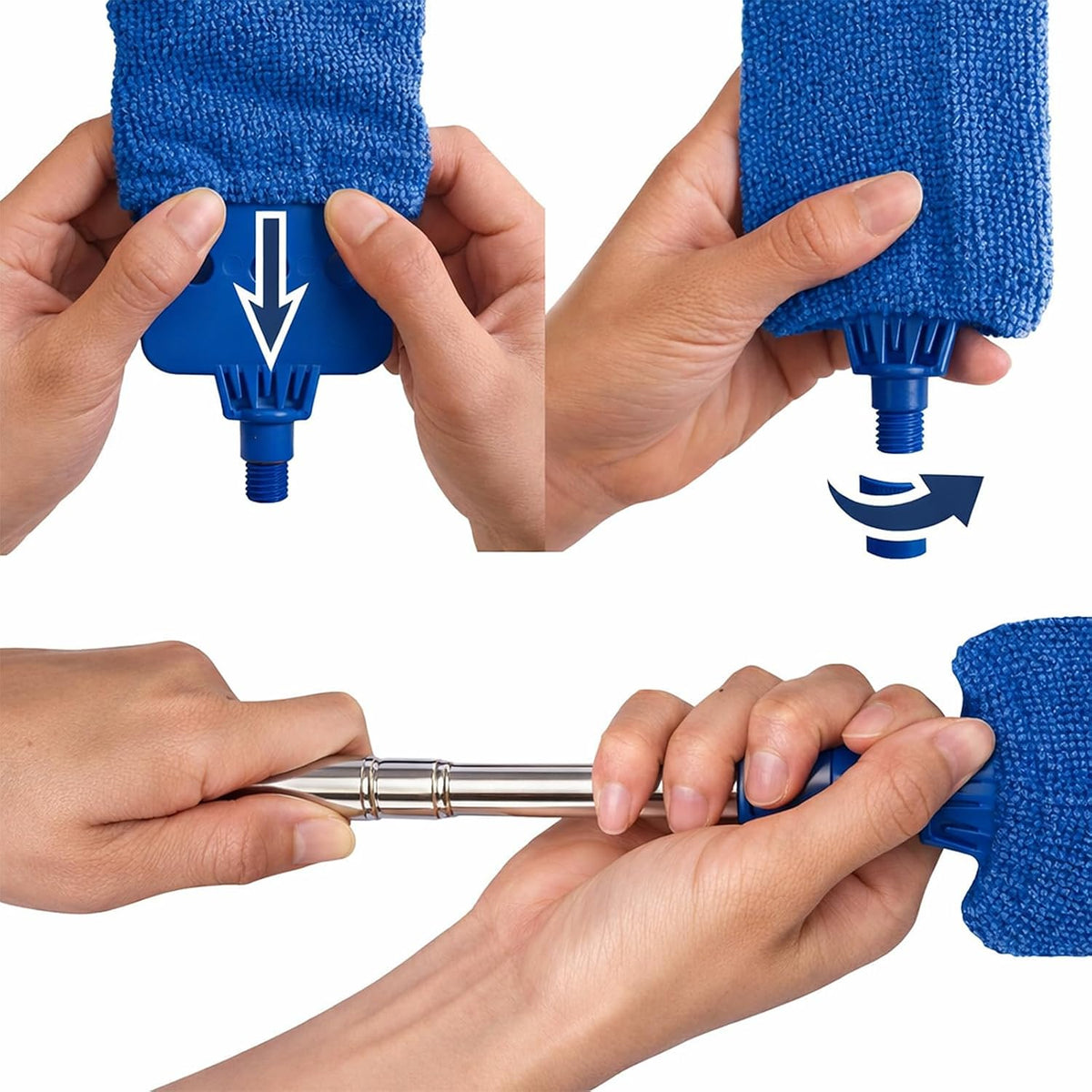 Retractable Gap Dust Cleaner with Extension Pole & 3 Microfiber Cloths