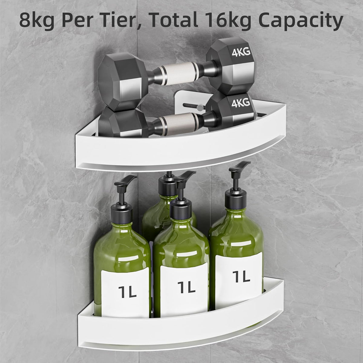 Wisfame Corner Shower Shelves Set of 2, Metal Shower Caddy No Drilling