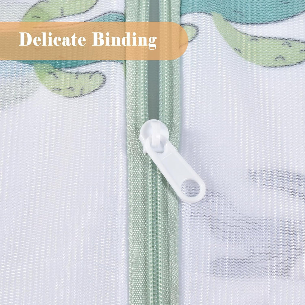 Durable Mesh Zipper Laundry Bags Machine Wash, 5-Piece Cactus Print