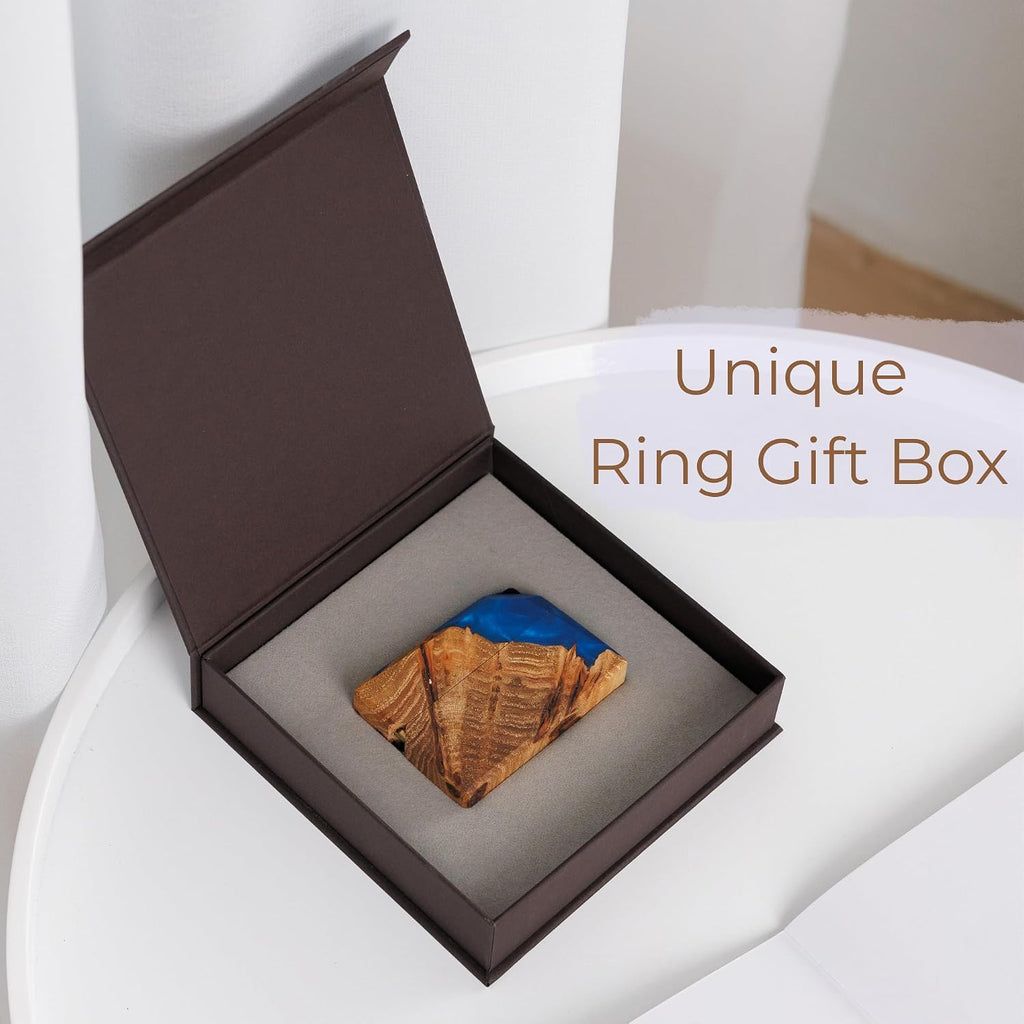 RWA Engagement Ring Box for Proposal, Luxury Wedding Ring Holder, Flip