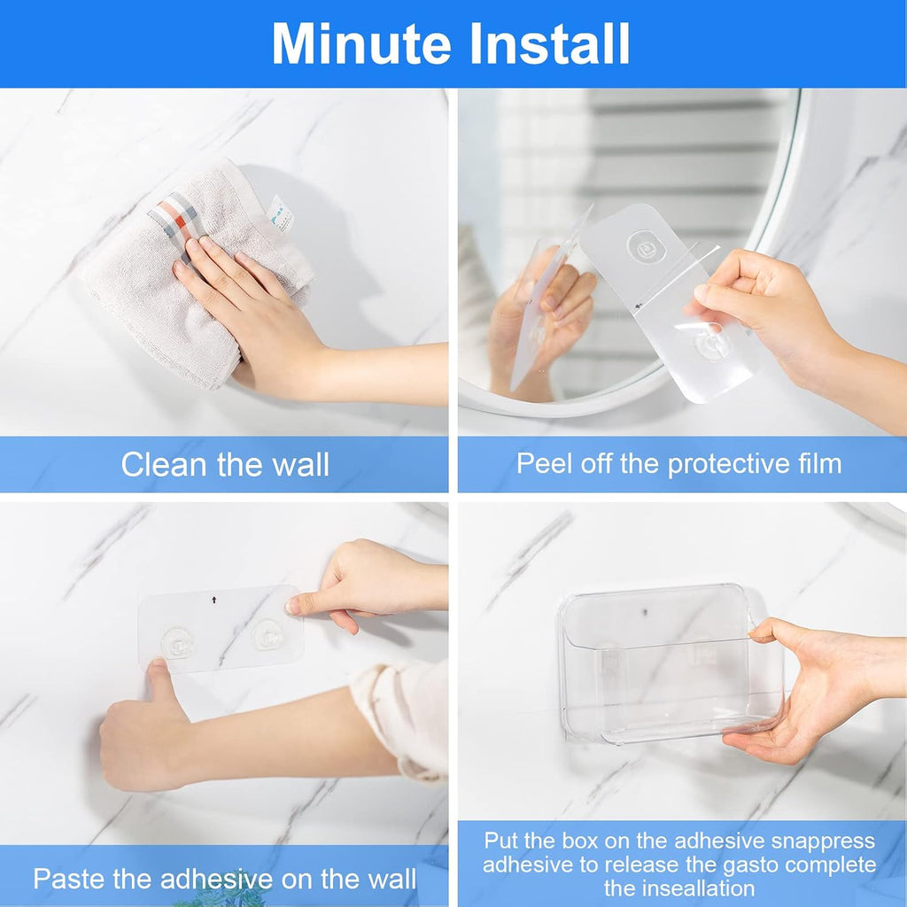 Diesisa Acrylic Wall Mount Organizer, Adhesive Shelf,Cabinet Door Organizer