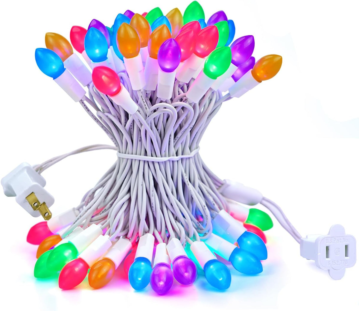 BOHON Easter Lights String 50 LED Multi Color Christmas Lights, White Wire