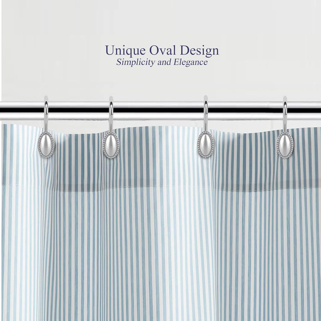 Chrome Shower Curtain Hooks, Anti-Rust Zinc Alloy Bathroom Rings