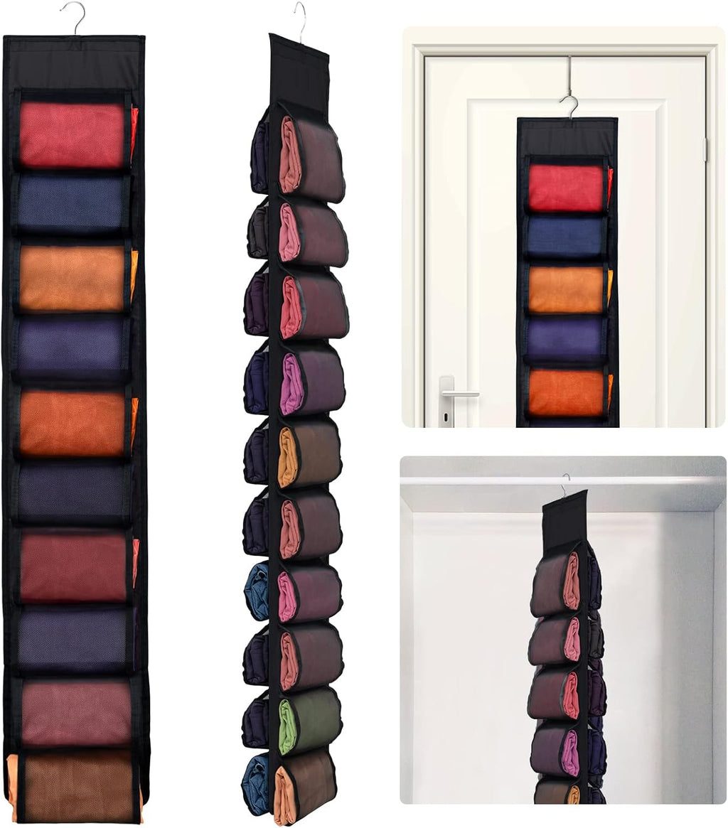 Aulock 2 Pack 40-Pocket Hanging Legging Organizer Storage, Dorm Essentials