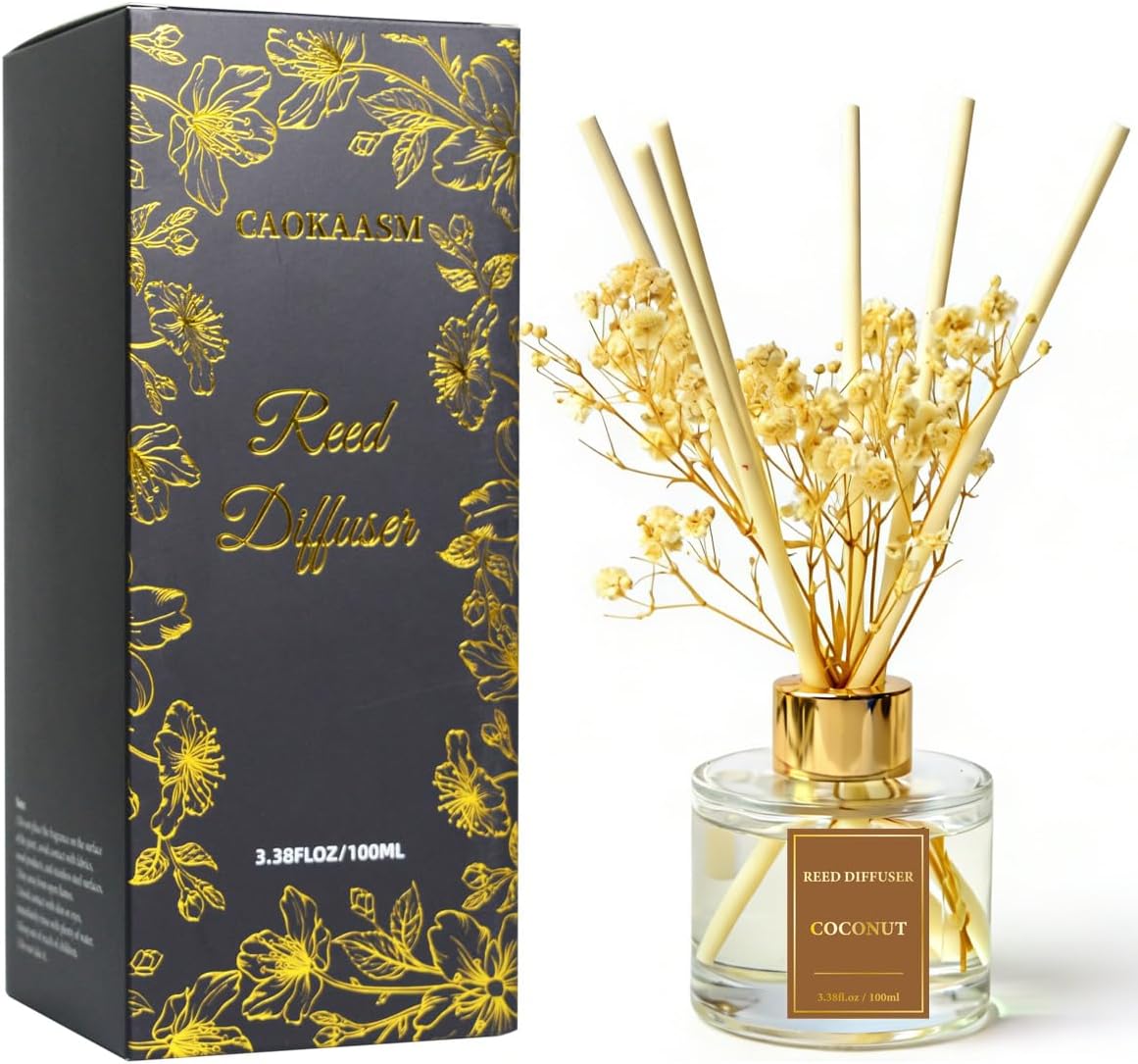 Reed Diffuser Set-Coconut Scent 3.38 fl oz,Scent Long