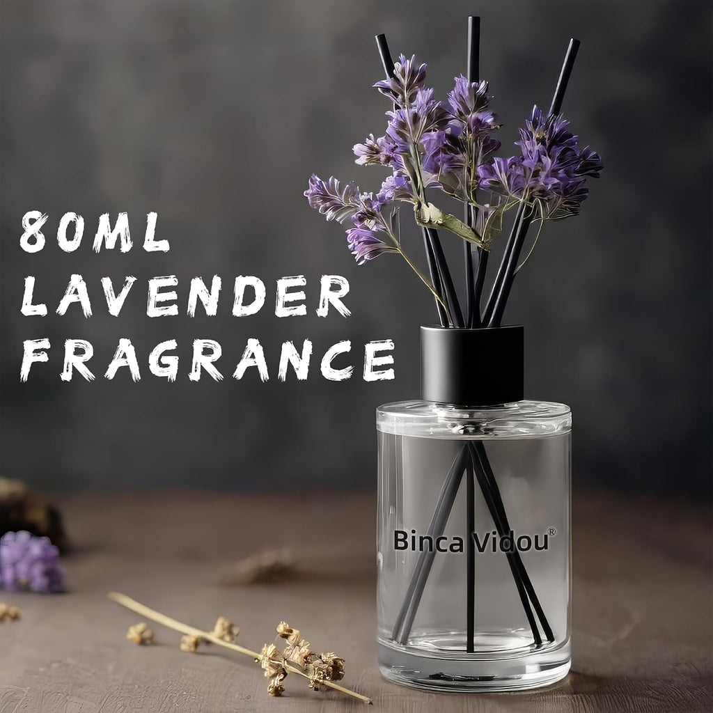 Reed Diffuser, Binca Vidou Lavender Scent Oil Diffusers Set for Home 2.7oz