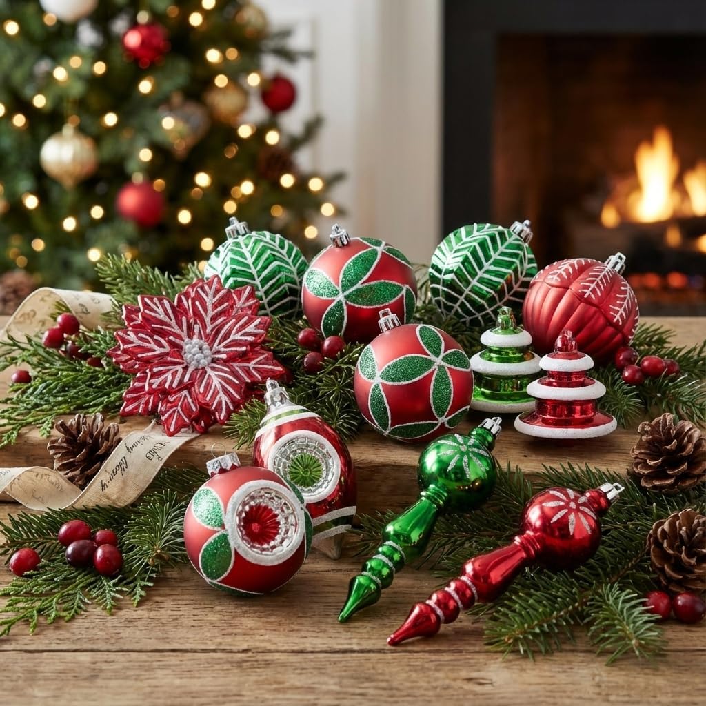 Valery Madelyn 50ct Christmas Ball Ornaments Tree Decorations Set