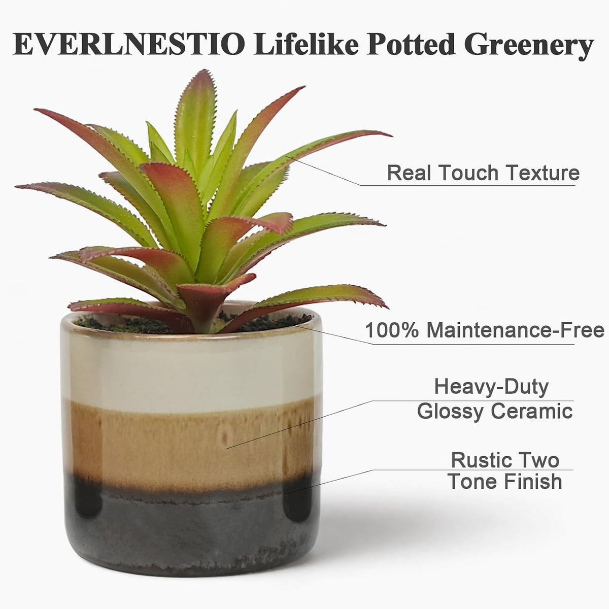 Succulents Plants Artificial, Set of 3 Faux Succulents