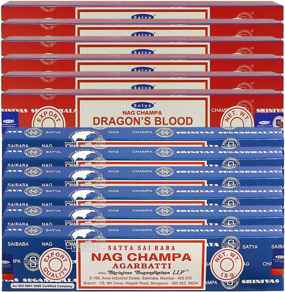 Nag Champa Incense Sticks And Dragon'S Blood Incense Sticks With Incense Holder Bundle For Home Fragrance And Spiritual Décor
