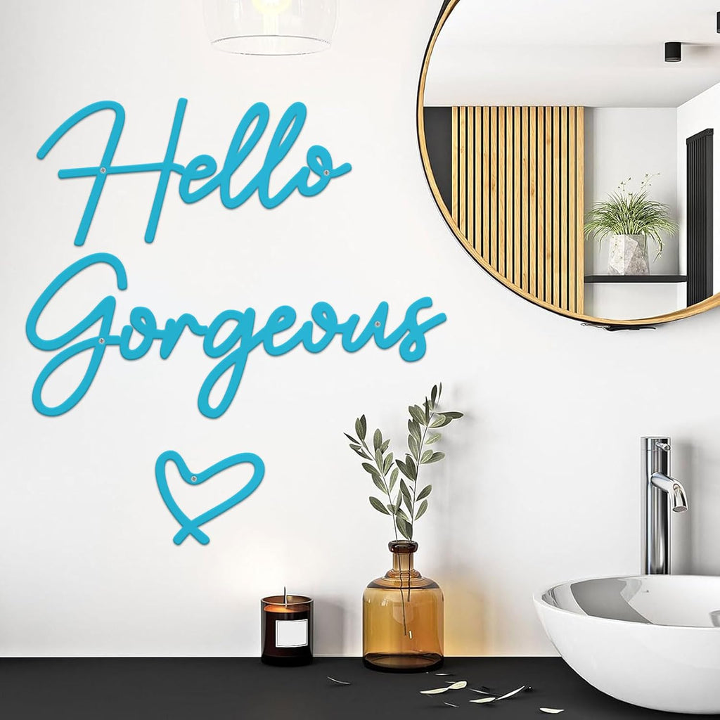 Metal Hello Gorgeous Wall Art Modern Farmhouse Wall Decor Signs