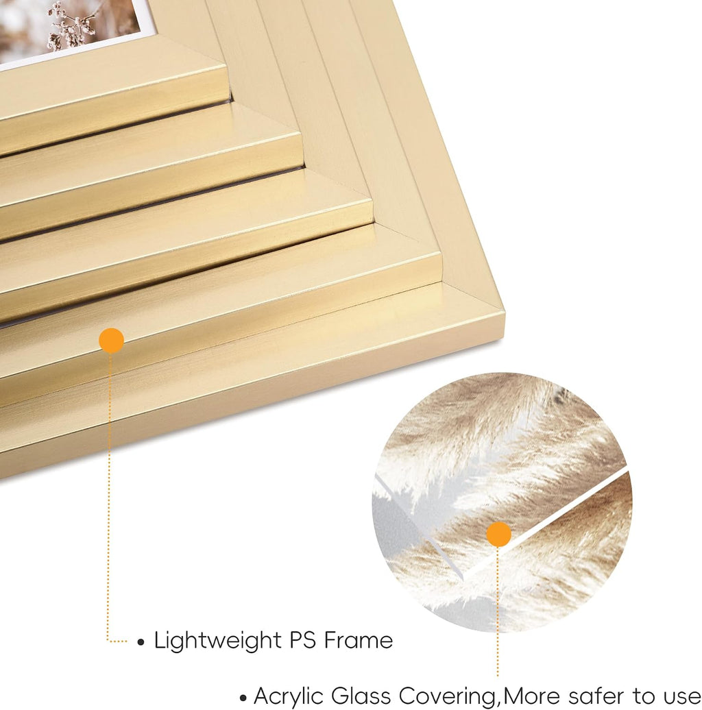 ArtbyHannah Gallery Wall Frame Set, 8 Pack Gold Picture Frames, Small