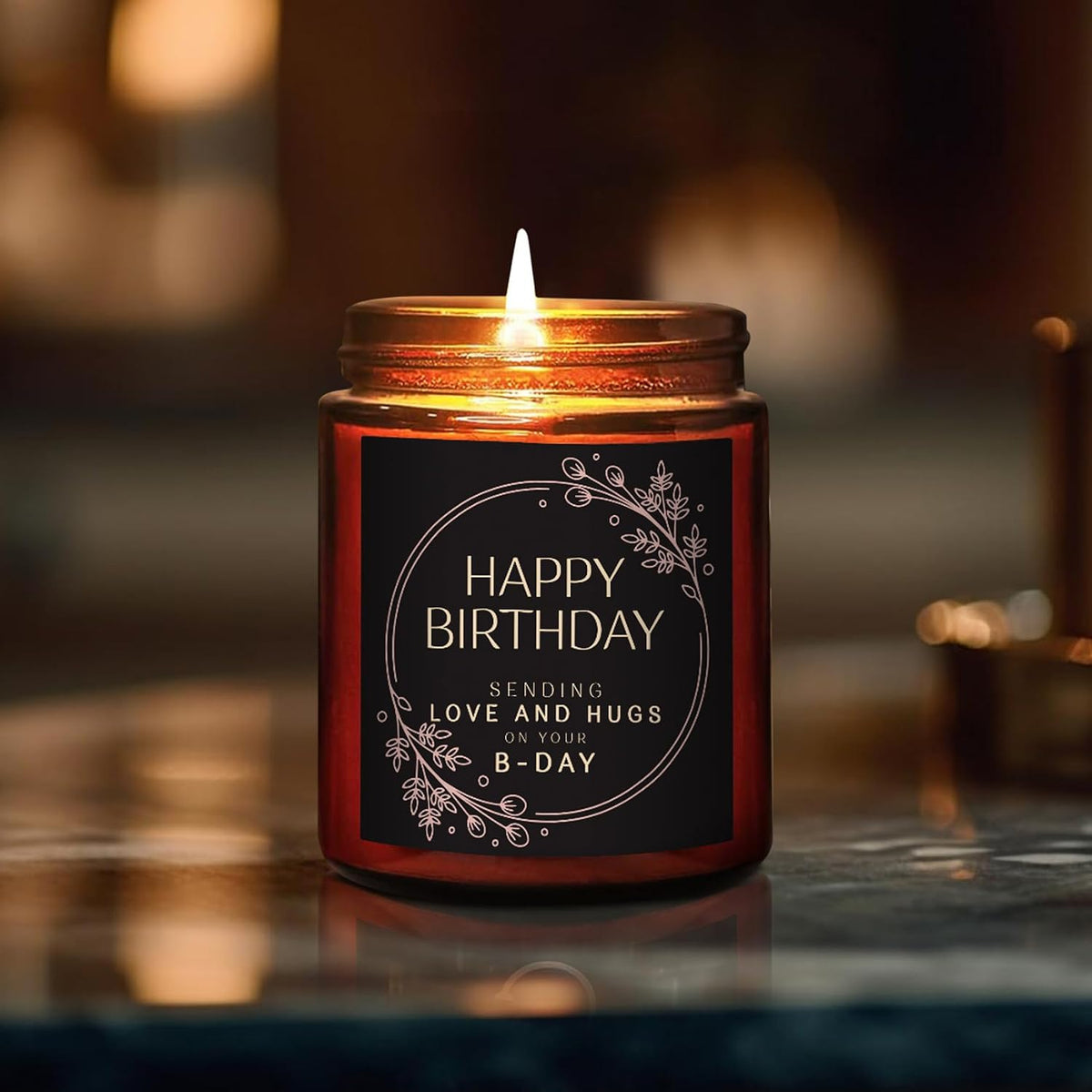 Happy Birthday Gifts for Women Men - Sending Love Hugs Relaxing Birthday Candle for Mom Sister Girlfriend Bestie Daughter Aunt - Best Gift for Her - Cashmere Vanilla Scented Soy Jar Candle