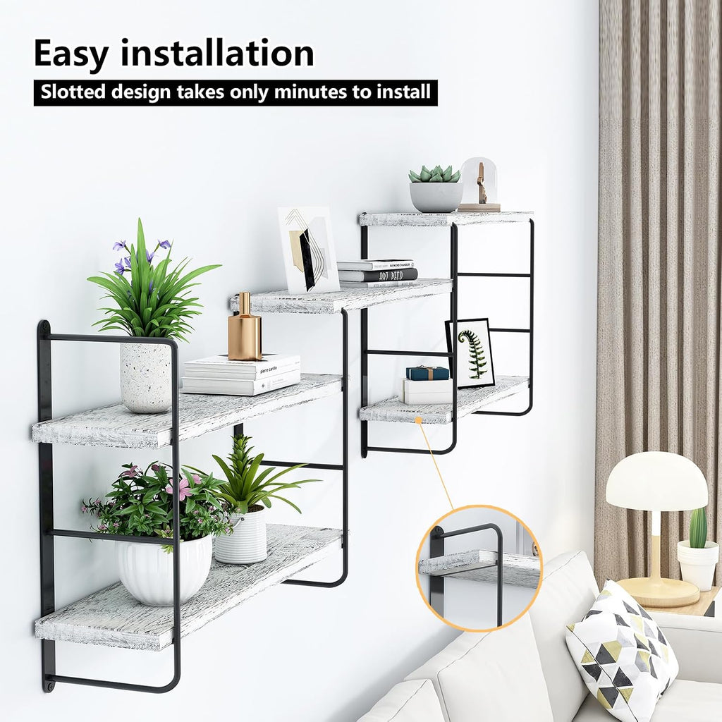Shelves on Wall, Floating Bookshelves, Shelves for Room Wall (Washed White)