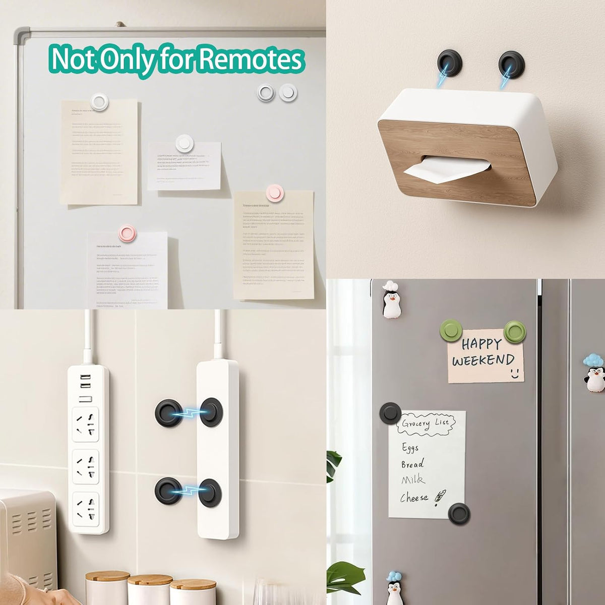 Magnetic Remote Control Holder Wall Mount, 5 Pack TV Remote Holder Wall Mount, Silicone Remotes Organizer Magnetic Remote Holders for Bed, TV, Ceiling Fan and Air Conditioner (Multicolor)