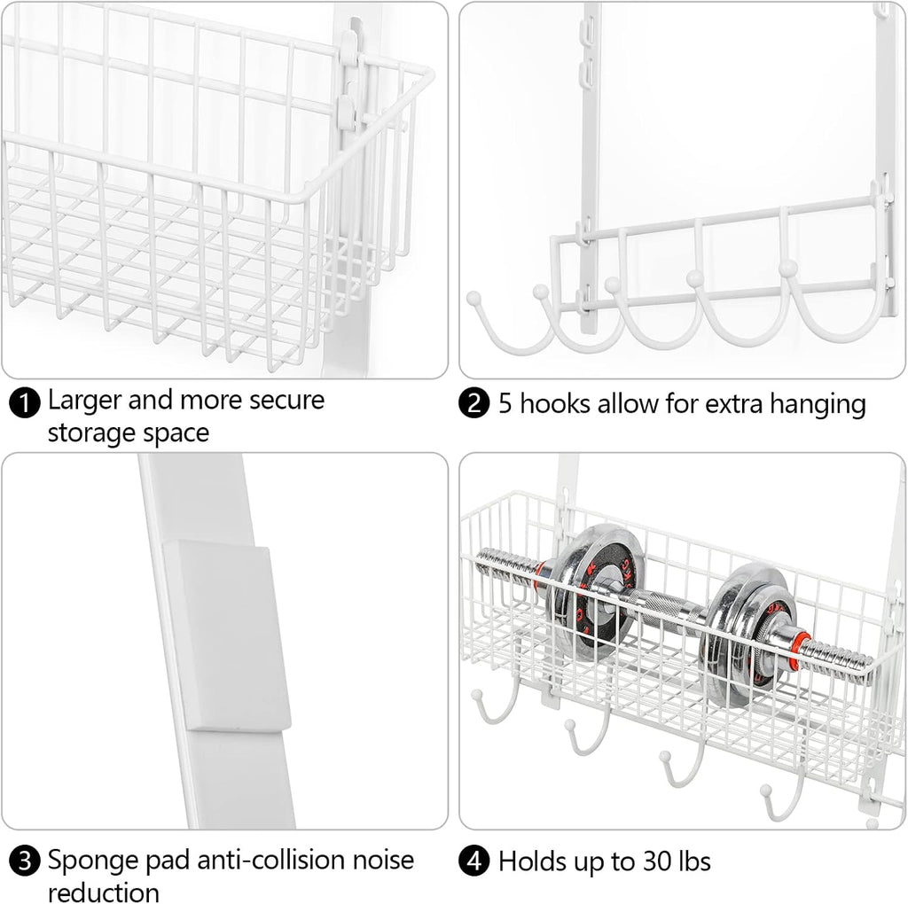 YBING Over The Door Organizer with Hooks, 3 Tier Door Hanger, White