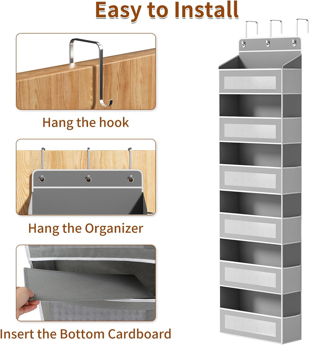AQOOA 6-Tier Over The Door Organizer 44 lbs Capacity fit Standard Doors