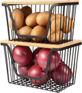 2 PACK Pantry Organizers and Storage, Stackable Onion Potato Bins