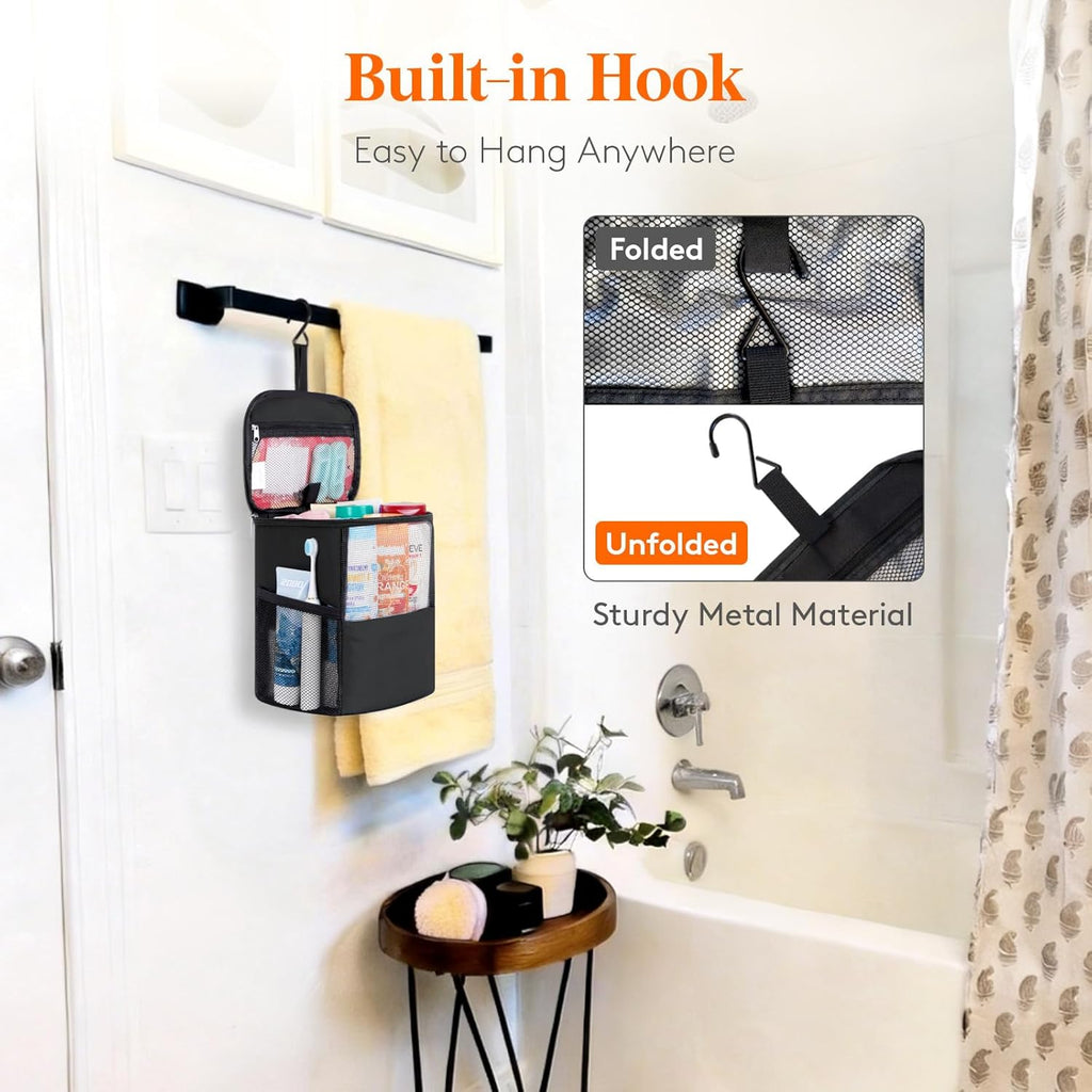 Lifewit Mesh Shower Caddy Bag, Hanging Shower Organizer, Medium, Black