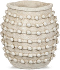 Rustic Farmhouse Vase, Boho Beige Vase for Pampas Grass Large Textured Knotted Vases for Flowers Decorative Cement Floral Vases for Home Decor, Living Room, Dining Table