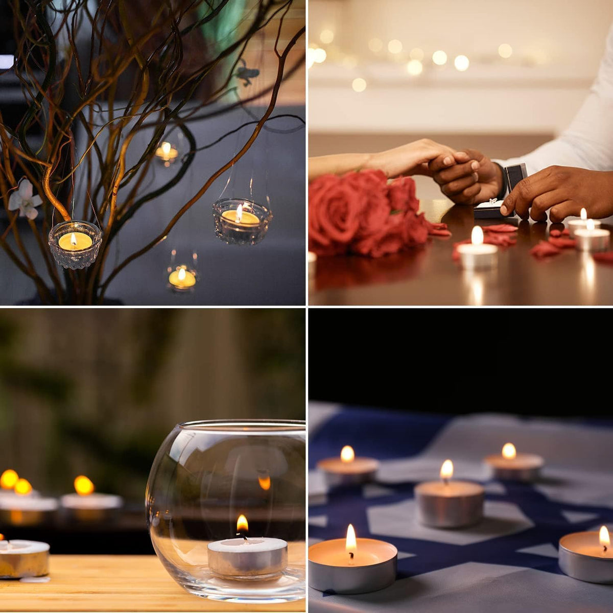 100 Pack 4 Hour Long time Burning,Unscented Tea Lights Candles,White, Smokeless, Dripless,for Weddings, Home, Pool,Shabbat