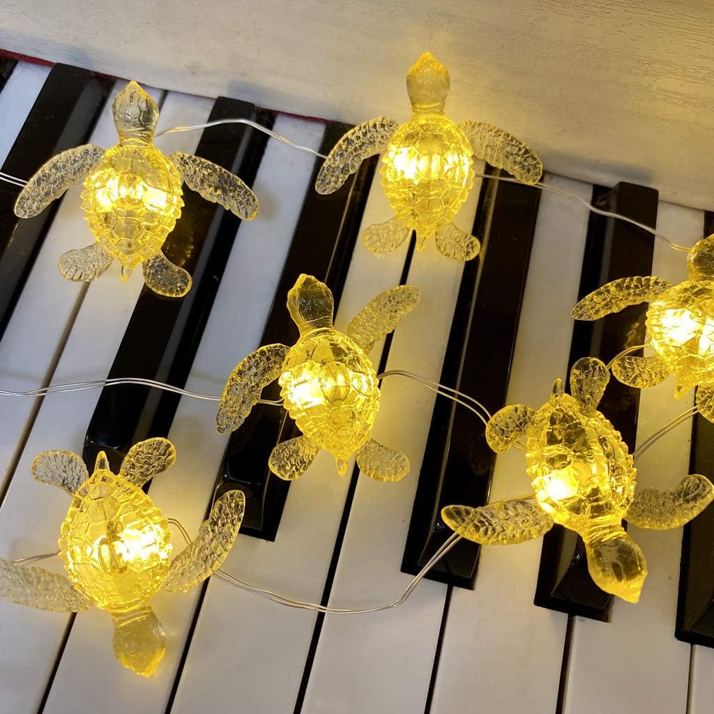 Sea Turtle Fairy Lights Ocean Theme String Lights Indoor-Cute Beach Light USB Plug in & Battery Operated 10ft 30 LEDs with Remote Control- Decorative Lights for Christmas Tree Bedroom Camping