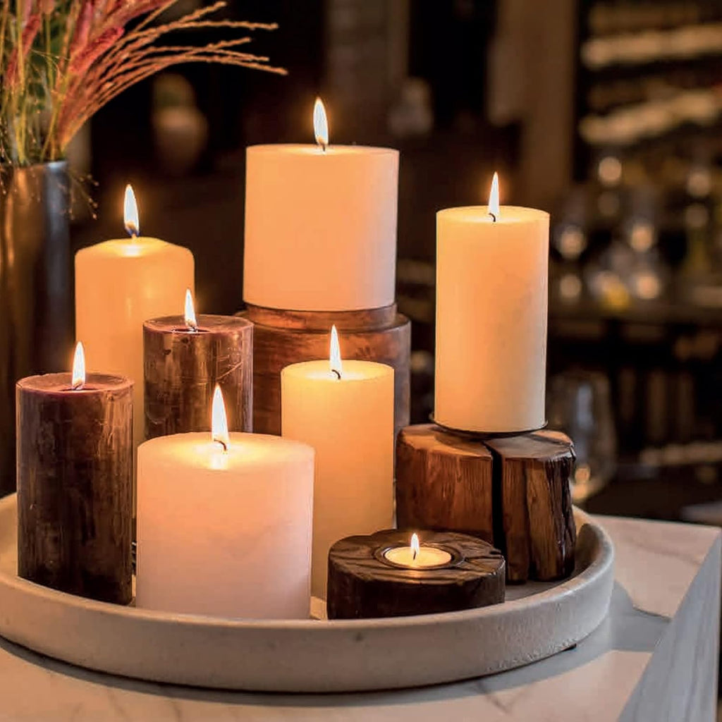 SPAAS Rustic Black Pillar Candles - 2.8" X 3" Unscented - 4 Pack for Home Decor, Halloween, Wedding, Spa, Holidays, Restaurants