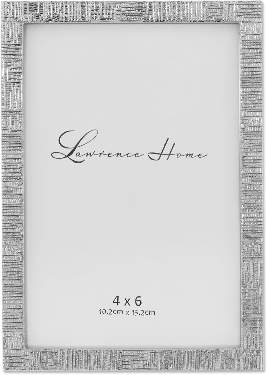 Lawrence Frames 712446 4x6 Silver Metal Linen Pattern Picture Frame