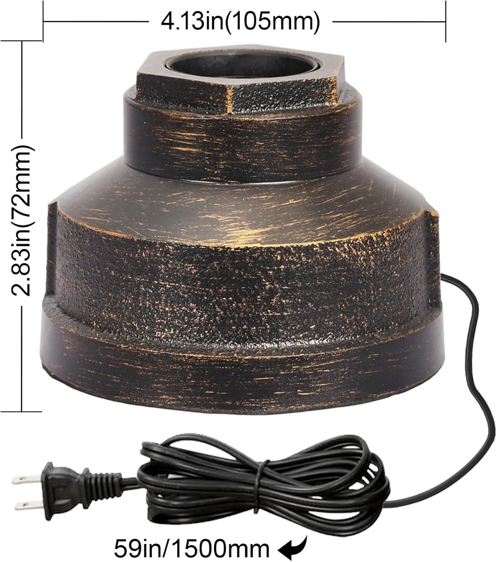 Small Touch Control Table Lamp Base, Industrial Touch Light Vintage Edison Bulb Base, Dimmable Bedside Nightstand Accent Light for Living Room Bedroom, Antique Steampunk Style