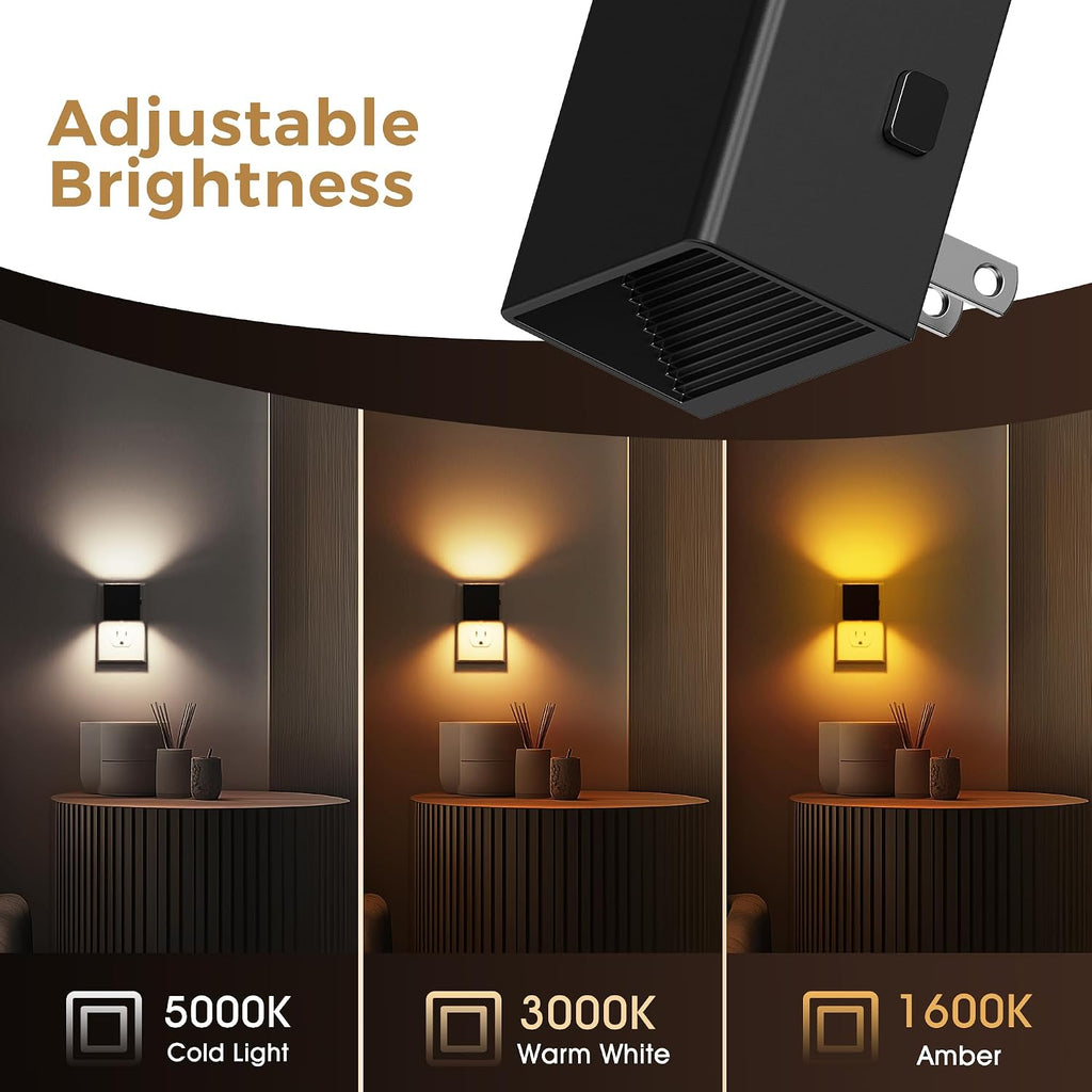 L LOHAS LED Night Light Plug into Wall, Dusk to Dawn Sensor, Dimmable