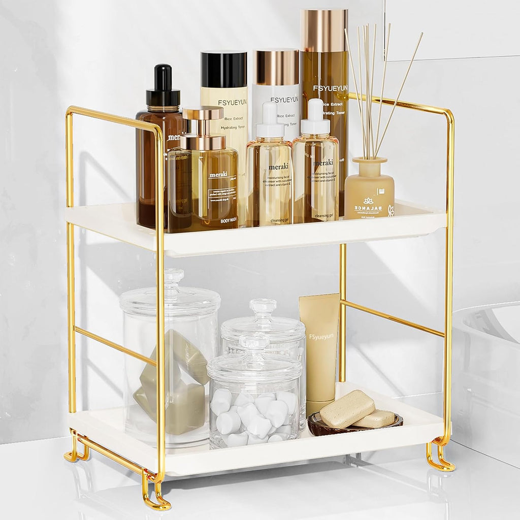 FSyueyun 2-Tier Bathroom Countertop Organizer, Makeup Organizer for Vanity