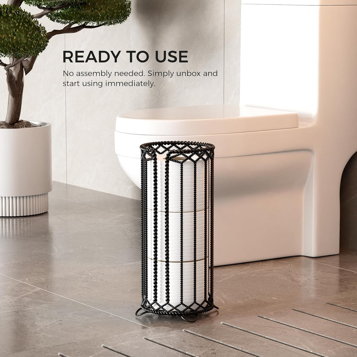 Toilet Paper Holder Stand,Freestanding Toilet Paper Reserve Storage Stand