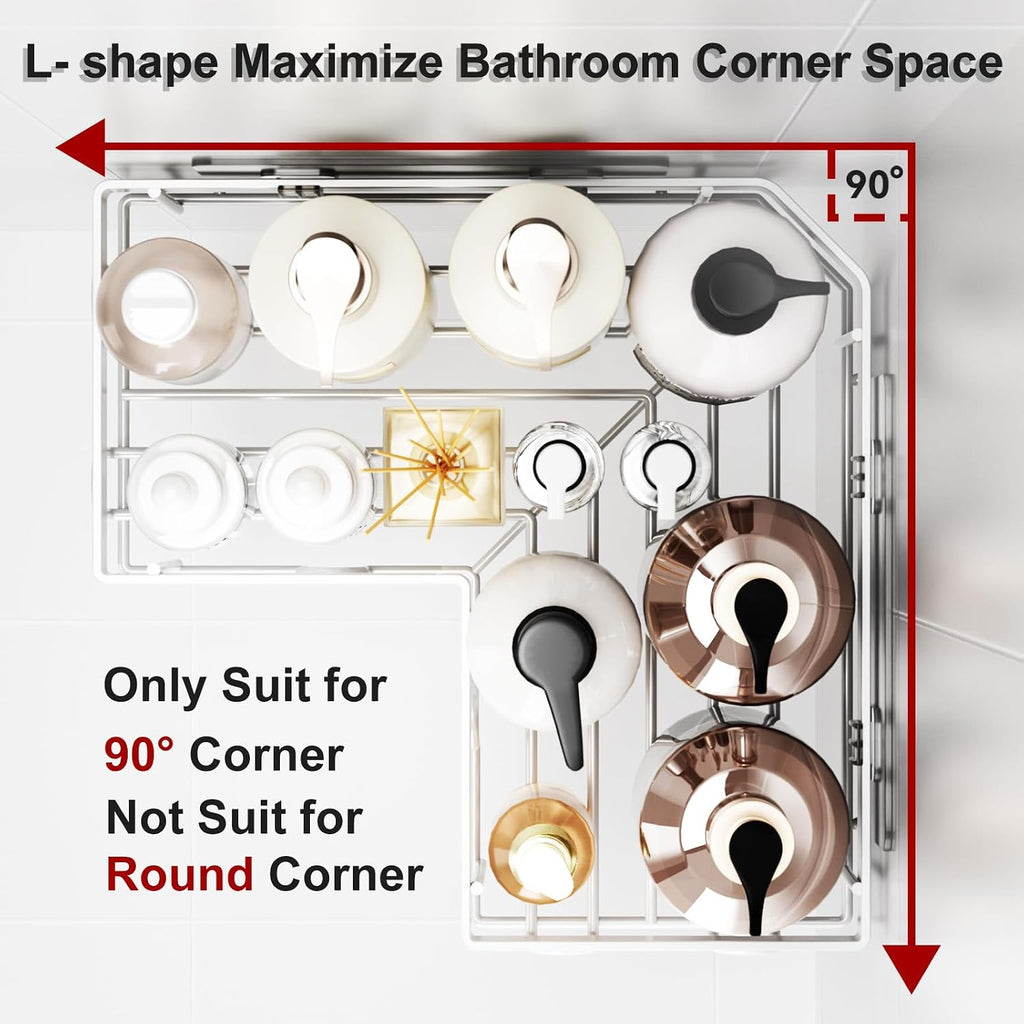 Liuoud Corner Shower Caddy 5 Pack Adhesive Stainless Steel Organizer Chrome