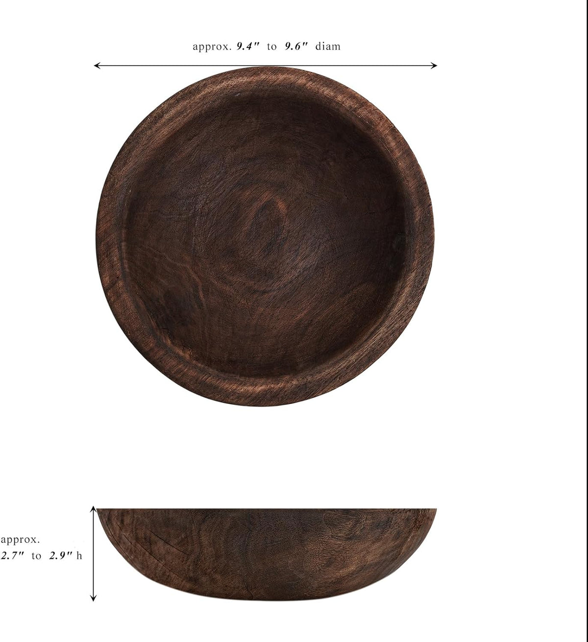 Wooden Decorative Bowl, Farmhouse Centerpiece(Brown)
