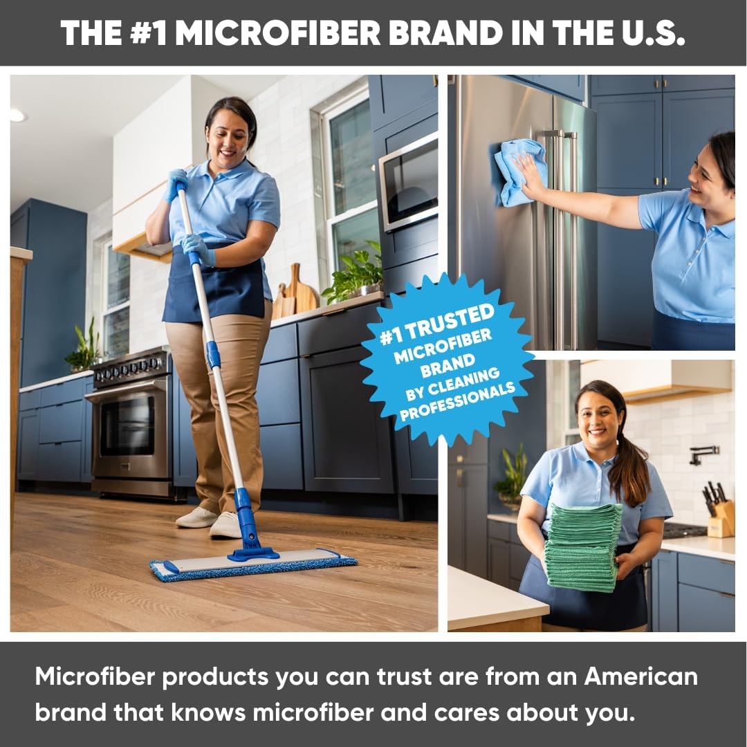 3-Pack Cinch Mop Replacement Heads, Microfiber Mops for Floor Cleaning - Wall Mop with Reusable Washable Pads, Compatible with Cinch Mop - Microfiber Wholesale
