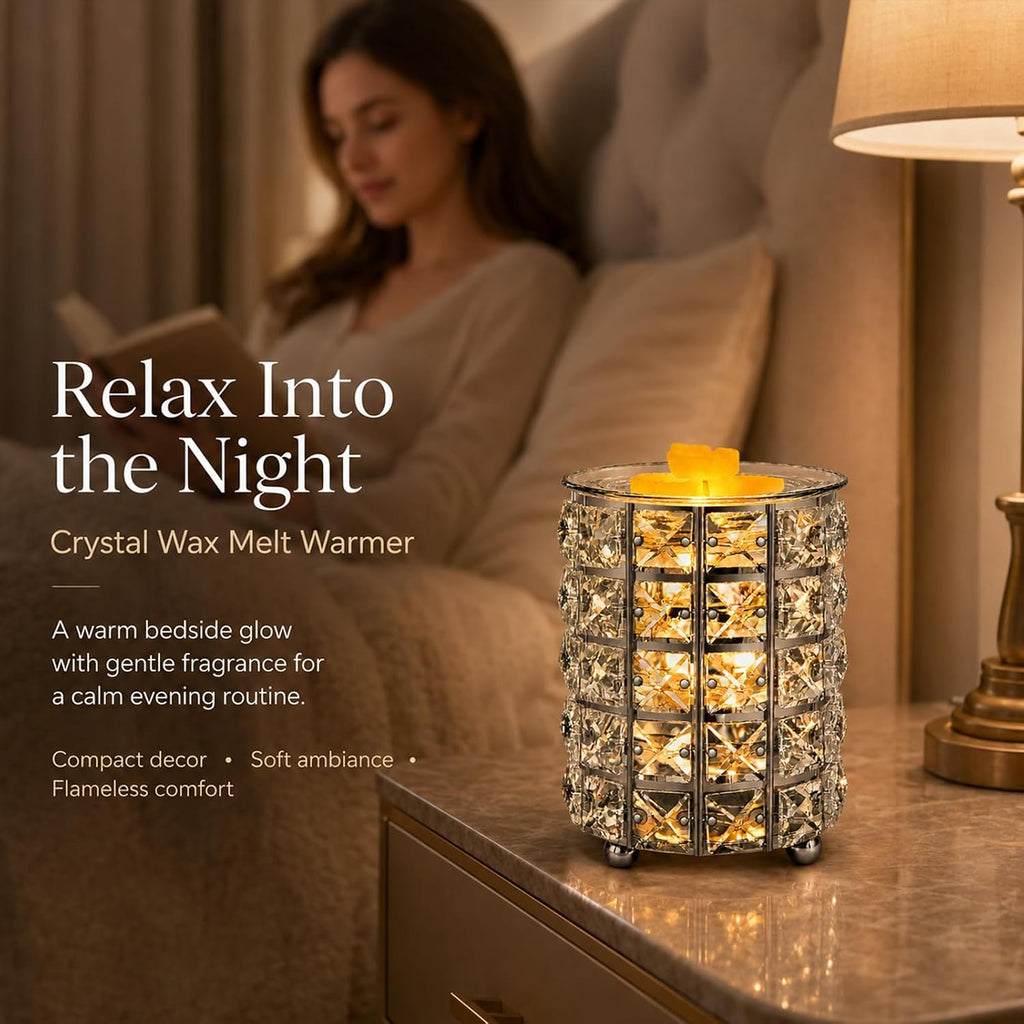 Wax Warmer, Wrought Iron Crystal Wax Melt Warmer Electric Oil Burner
