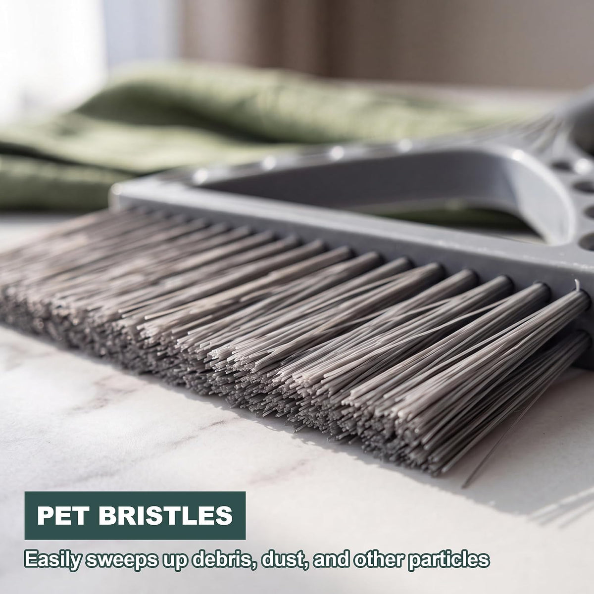 Mini Broom and Dustpan Set Small Hand Broom with Dust Pan and Brush Gray