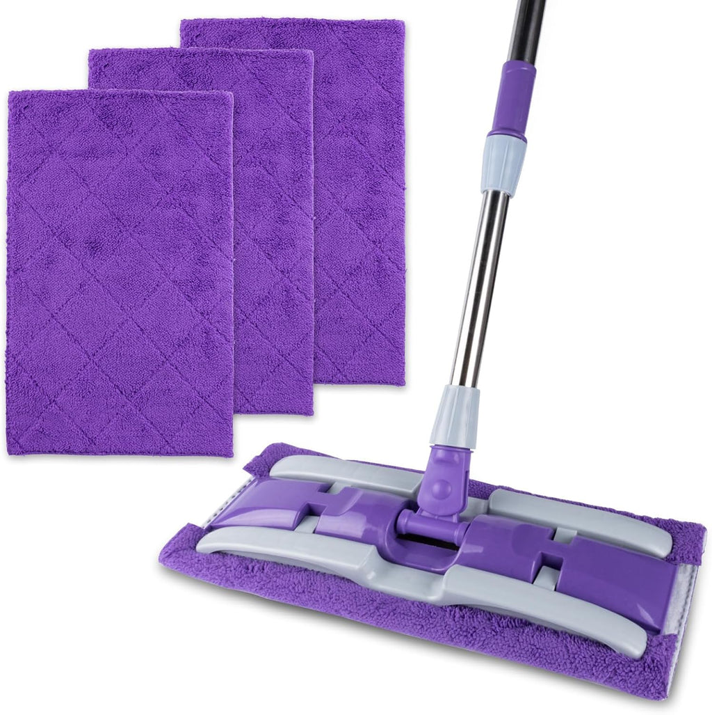 3-Pack Microfiber Mops Refill Pads for 14 Inch Mop (Purple)