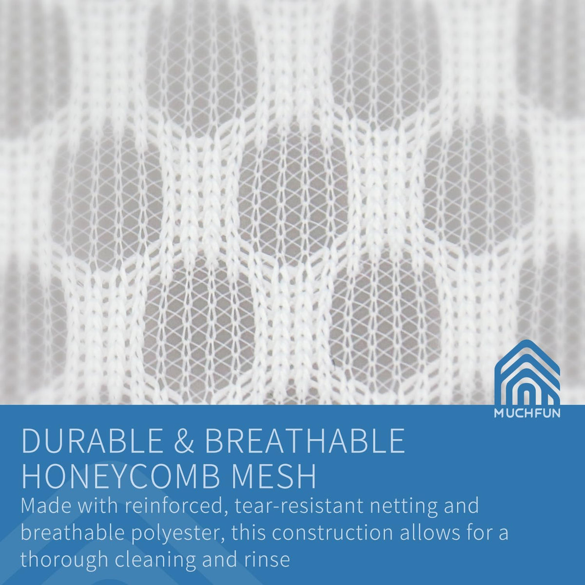 Muchfun 2Pcs Durable Honeycomb Mesh Laundry Bags for Delicates 24x24 Inches