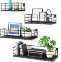 Fixwal Wire Frame Floating Shelves for Wall 4 Different Sizes, Black