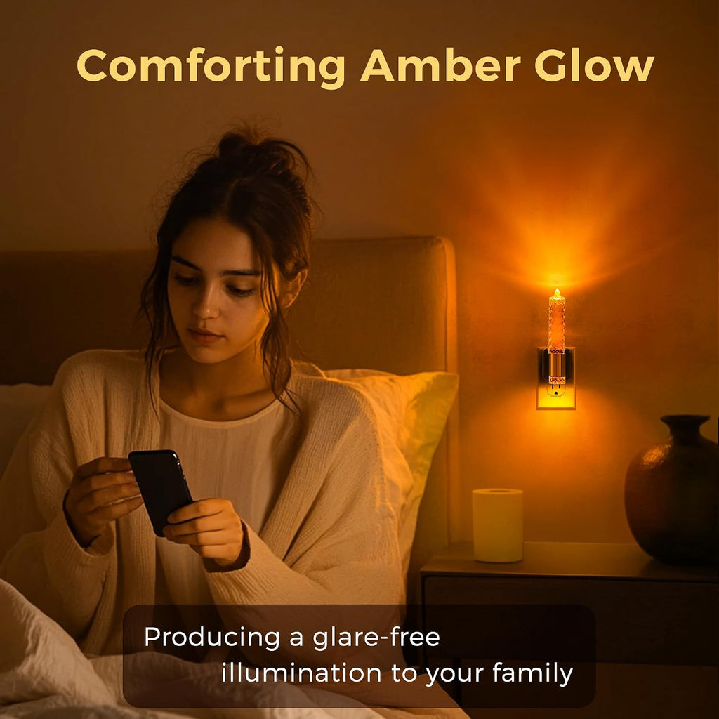 L LOHAS LED Night Light, Flameless Candle Night Light Plug into Wall