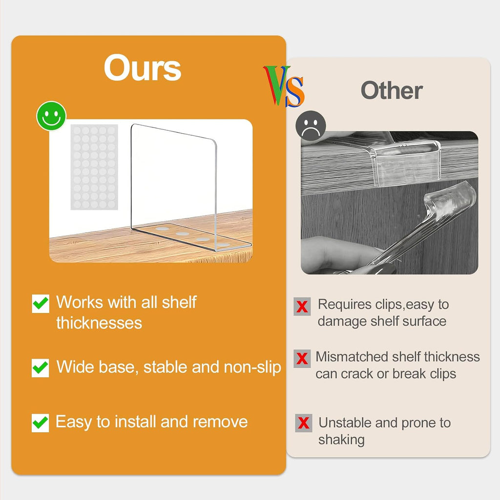 SortNStore Shelf Dividers Closet Organization: 10" Tall x 16" Deep (Deeper)