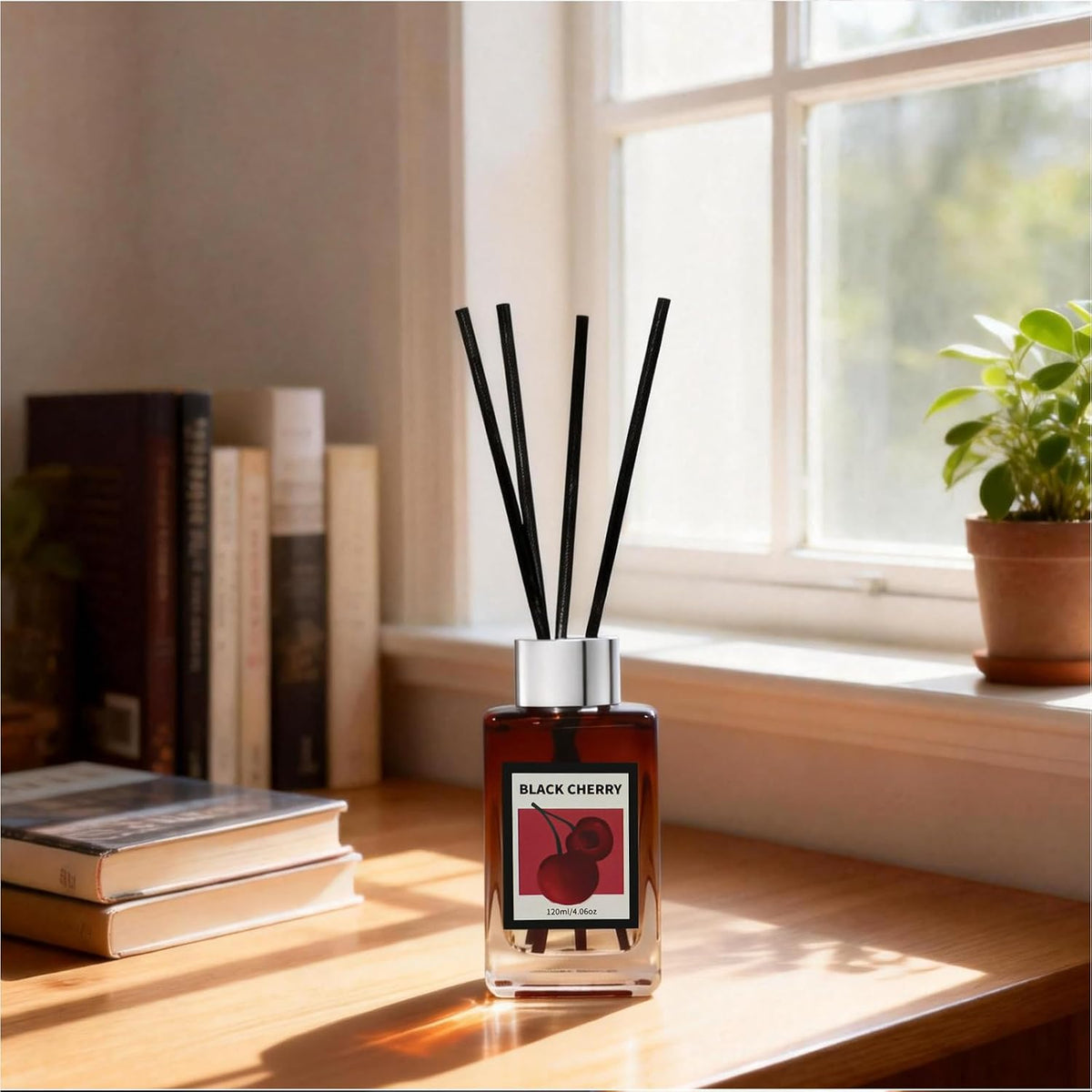 4.06 oz Reed Diffuser Set Black Cherry Air Freshener for Home