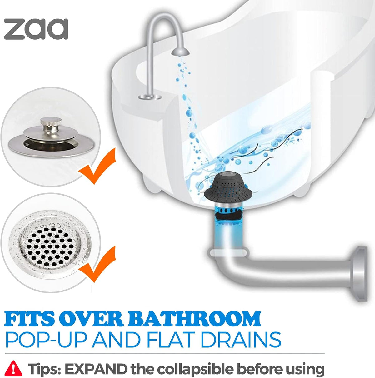 zaa Shower Drain Hair Catcher Bathtub Drain Cover Strainer Protector